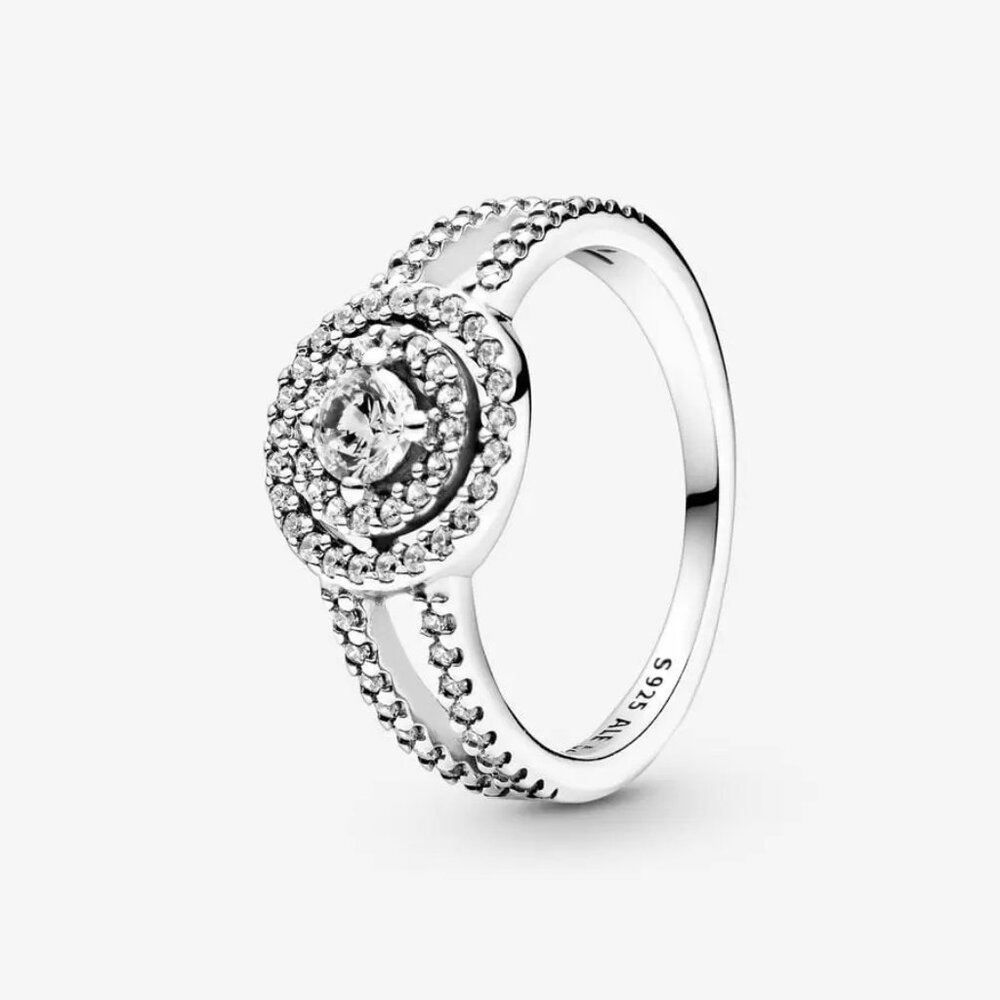 Pandora Silver Double Halo Ring